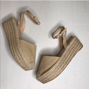 Lulus Janelle Taupe Flatform Espadrilles size 9